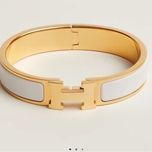 Hermes White Cliq H Bracelet